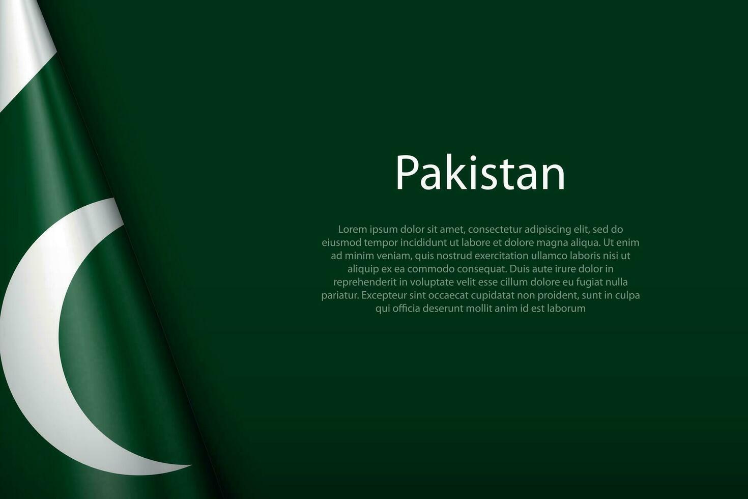 national flag Pakistan isolated on background with copyspace vector