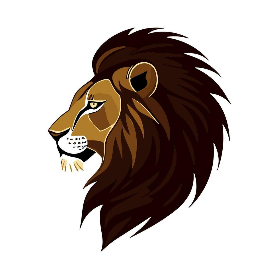 Lion head flat design vector icon. Template for logo