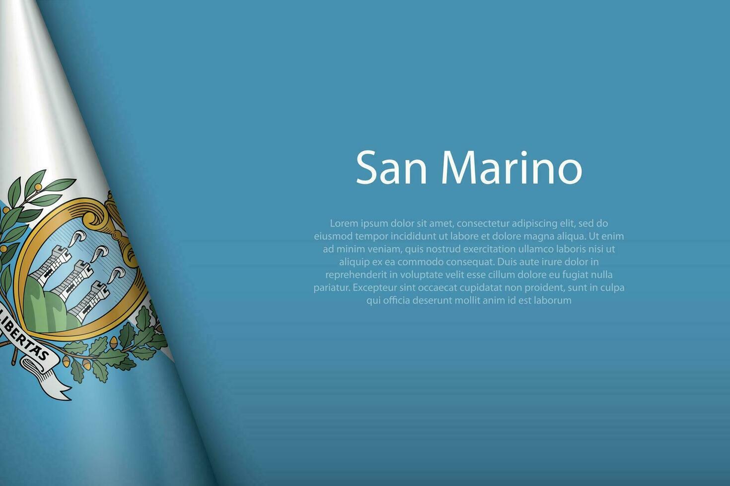 national flag San Marino isolated on background with copyspace vector