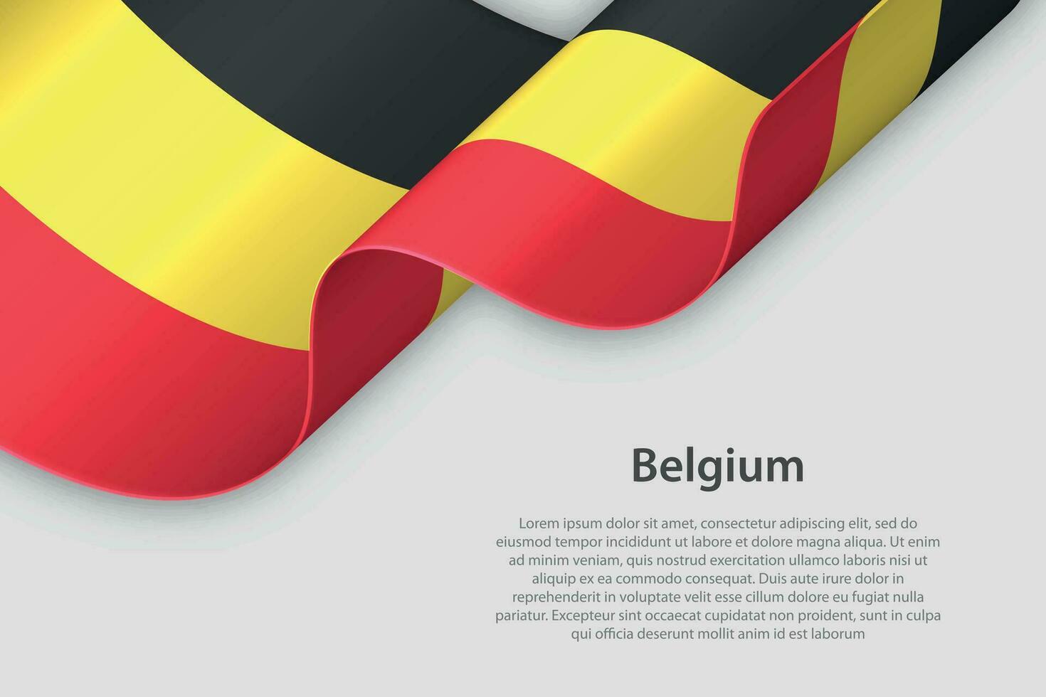 3d ribbon with national flag Belgium isolated on white background vector