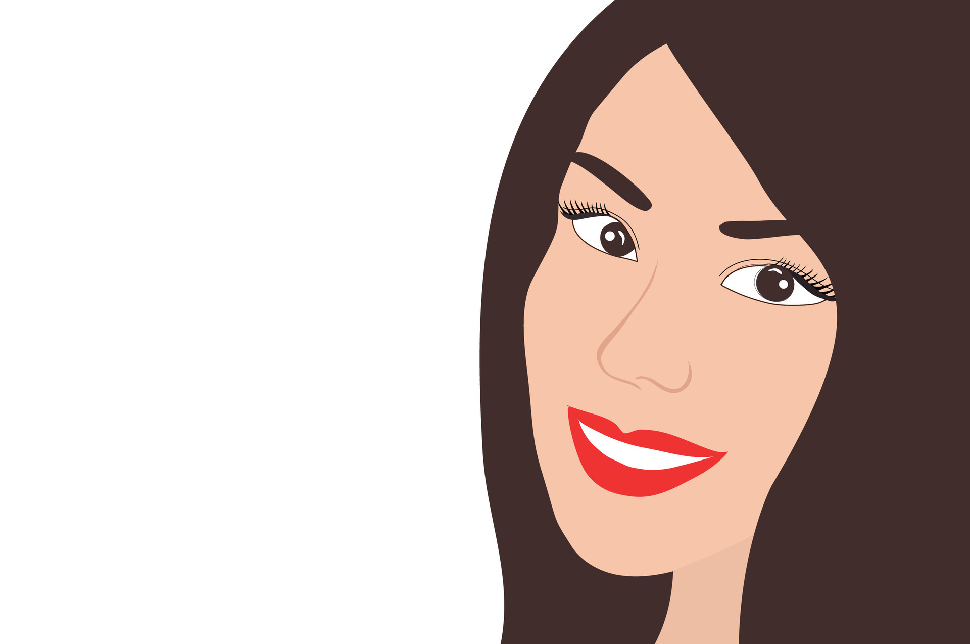 Beautifu smilingl woman side view face vector illustration 28650551