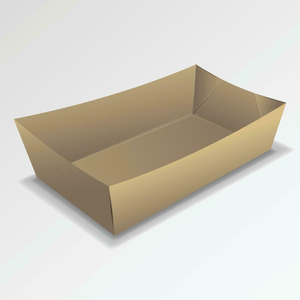 Brown Open Paper Tray Mockup vector