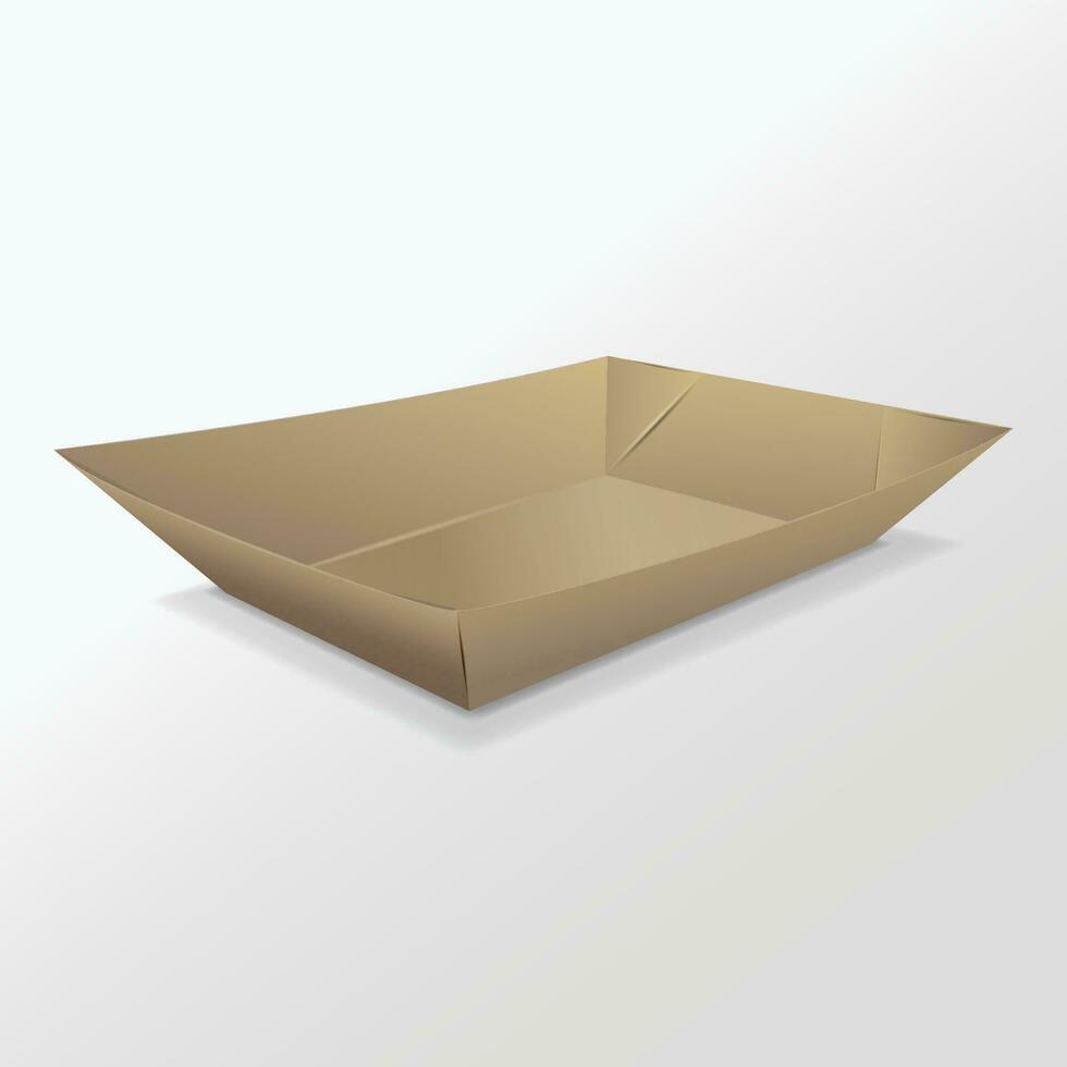 Paper Tray Mockup for Food and Snack vector