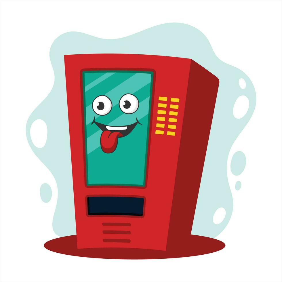 Funny Face Vending Machine Vector Illustration