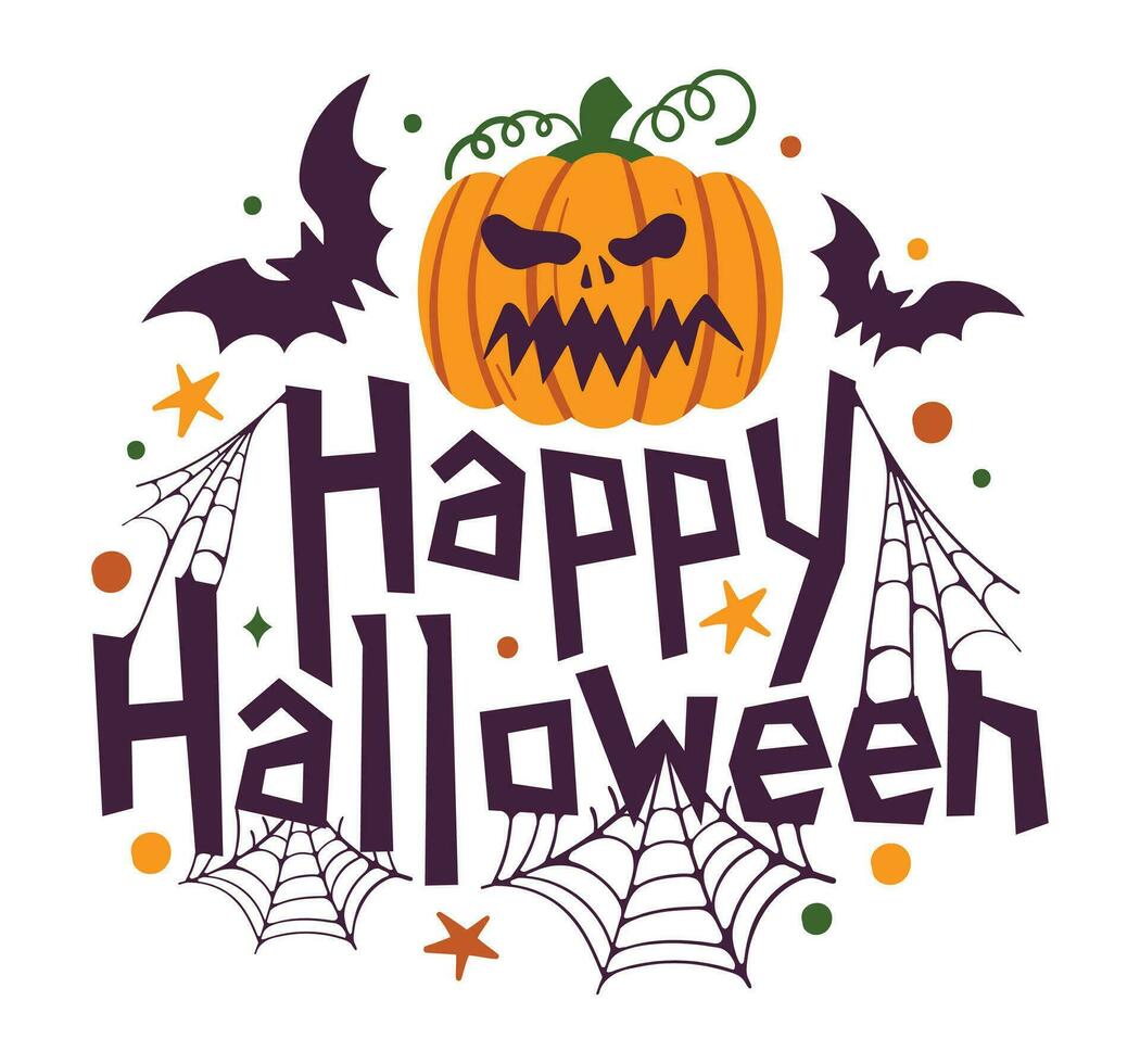 Happy Halloween Spooky Halloween Design and Typography vector