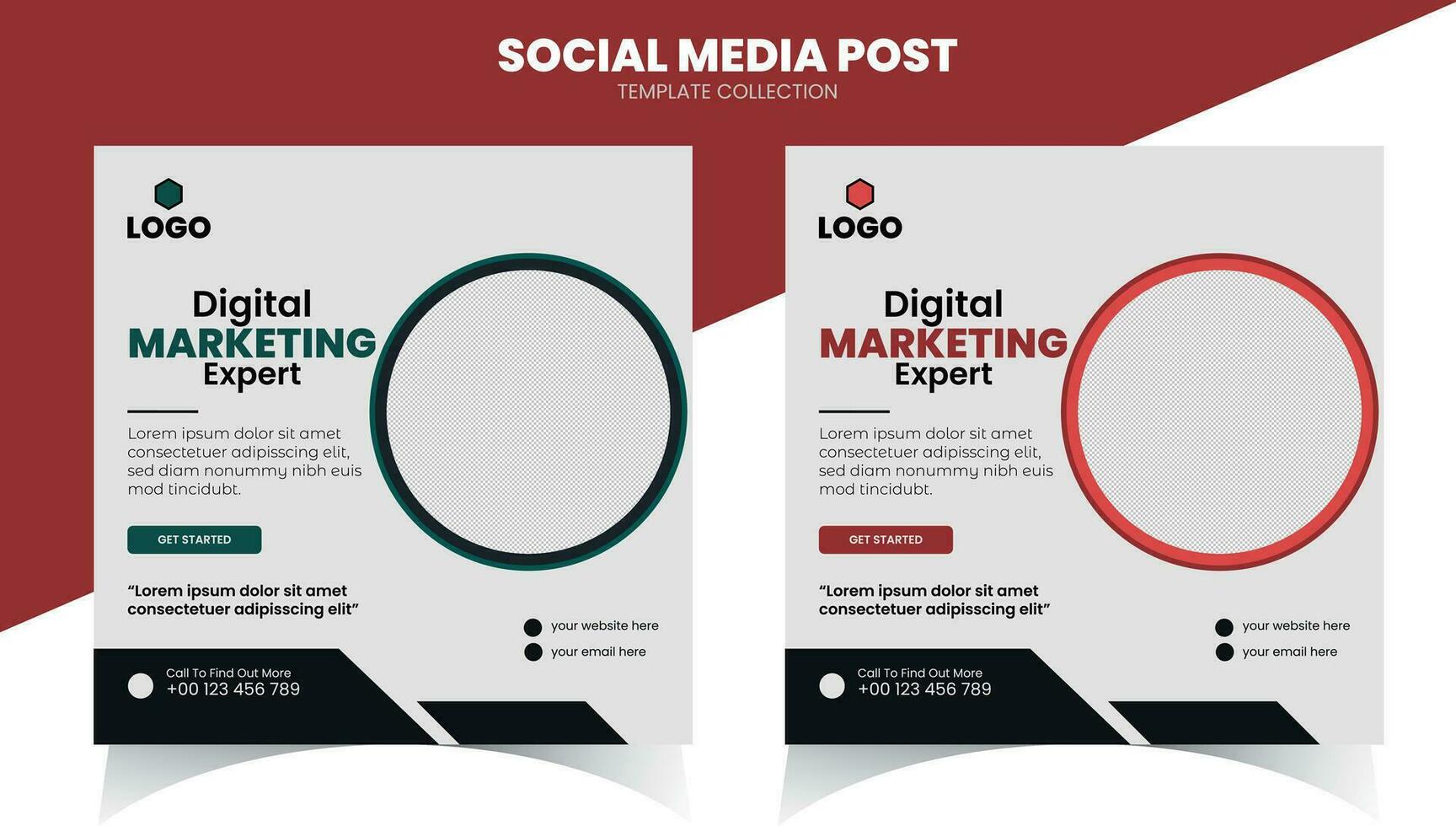 Digital Marketing Social Media Post Template vector