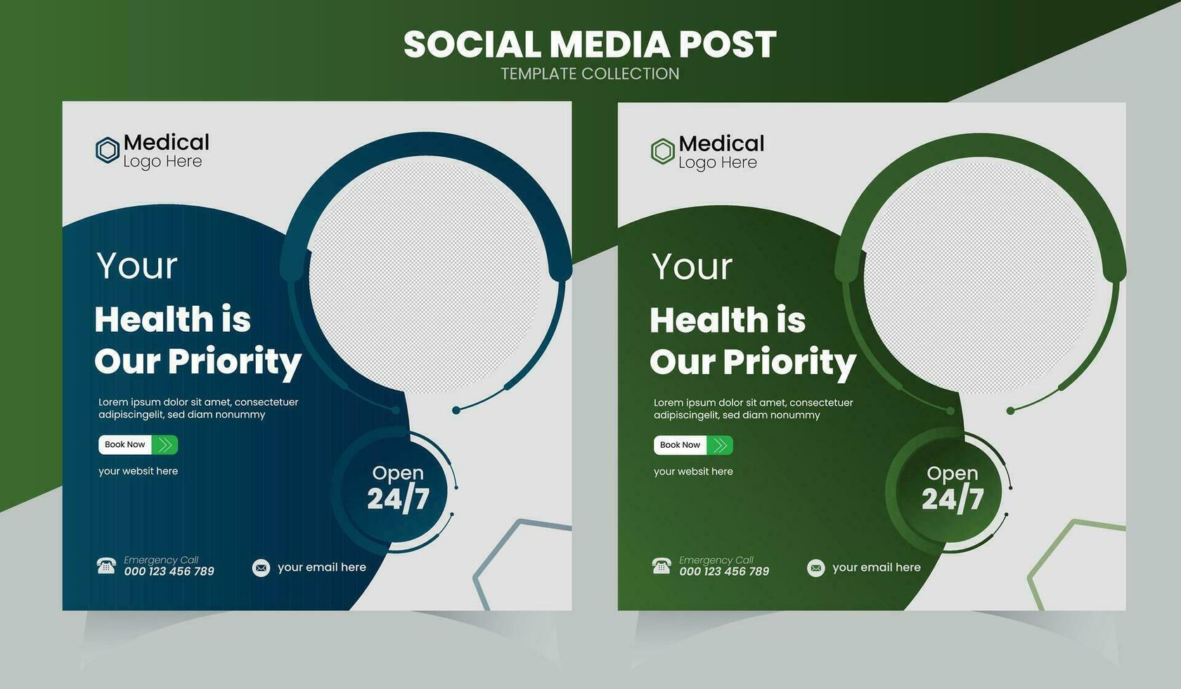 Medical Social Media Post vector