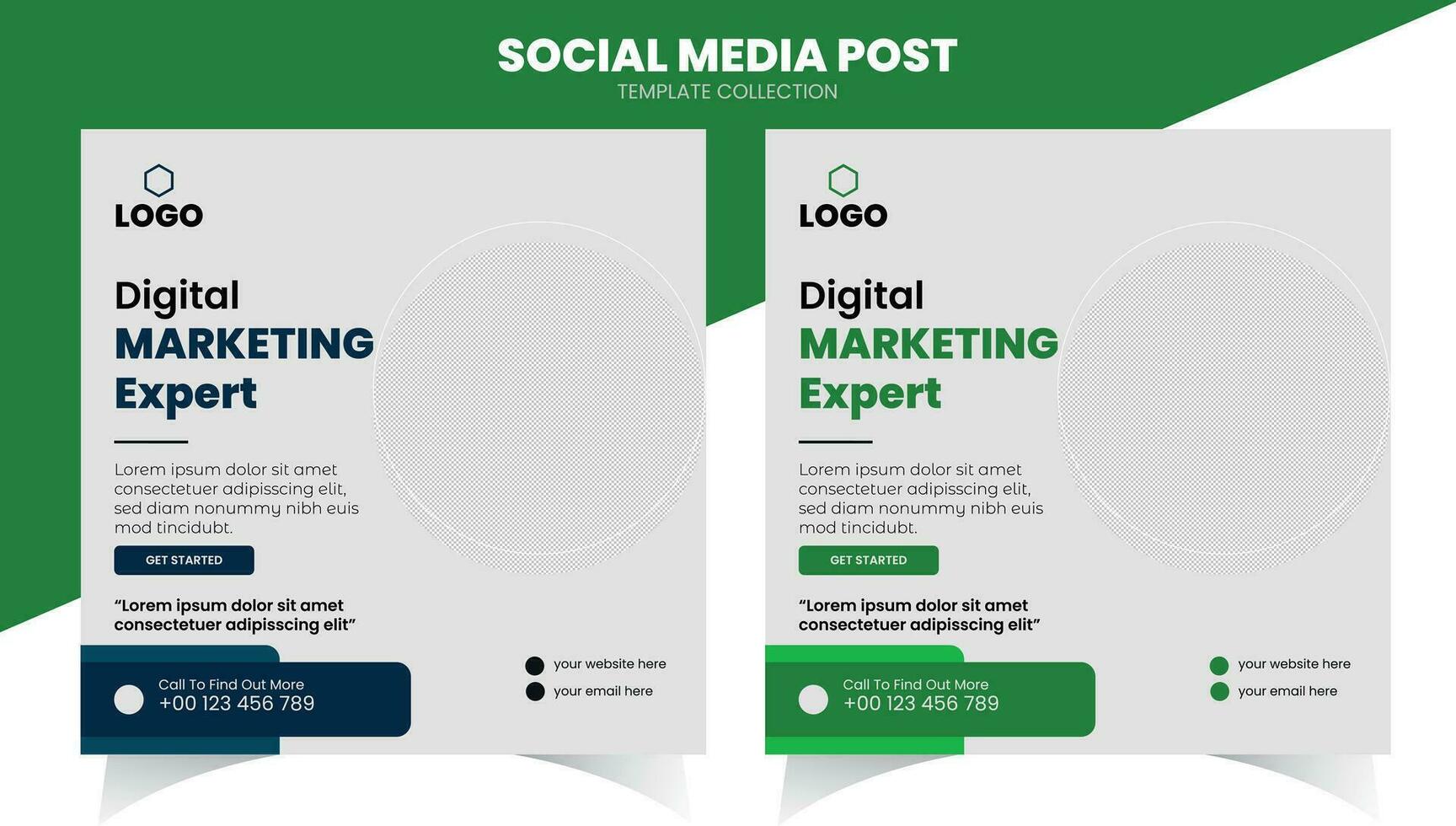 Digital Marketing Social Media Post Template vector