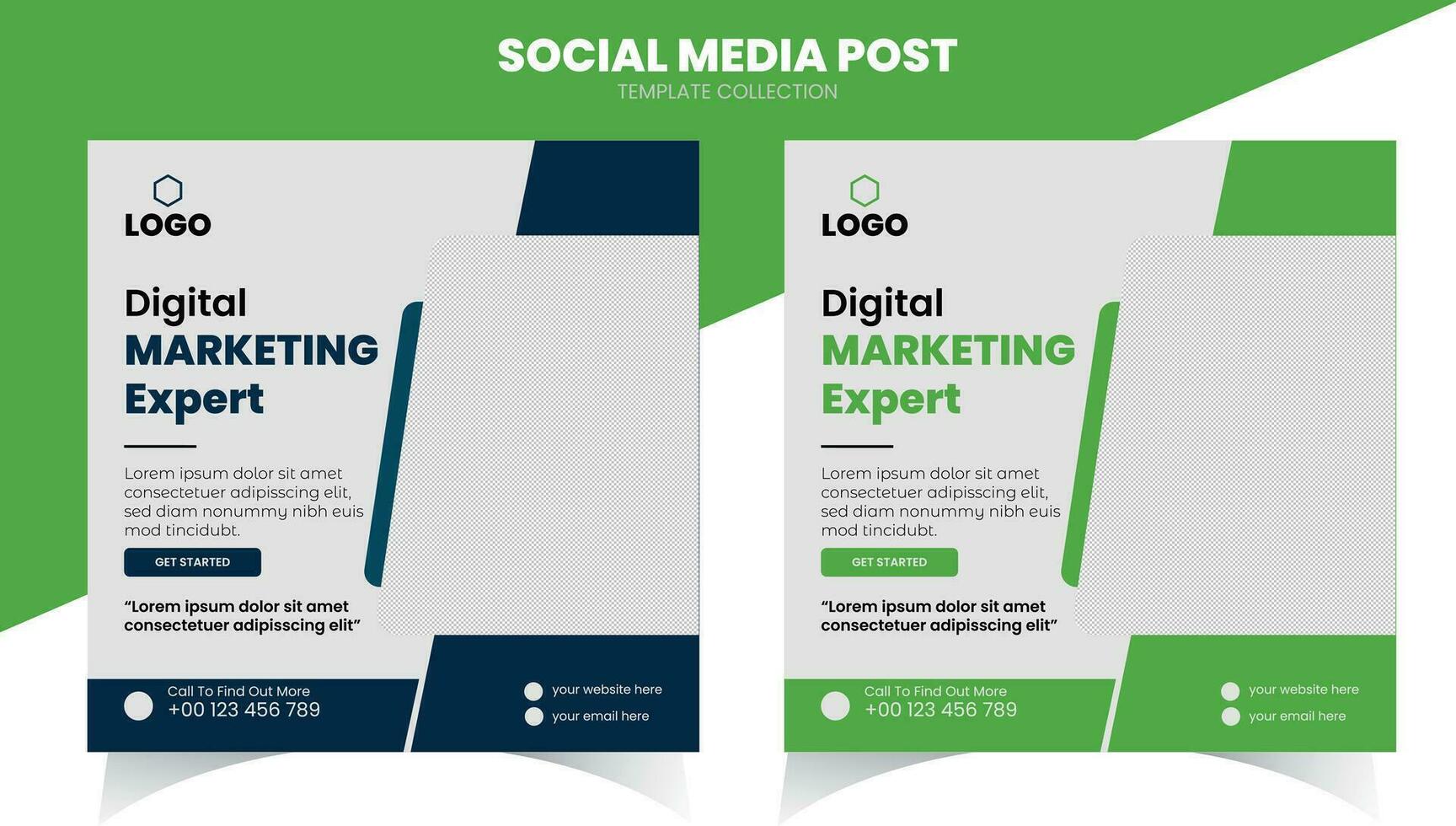 Digital Marketing Social Media Post Template vector