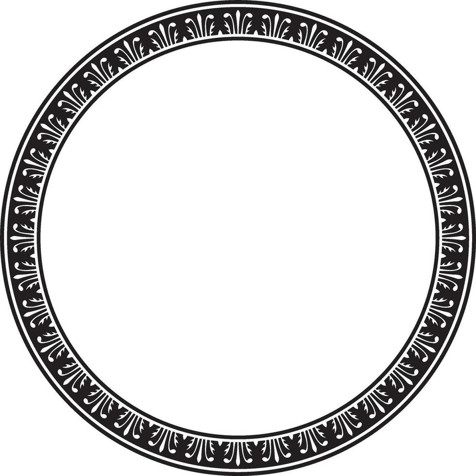 Vector monochrome black round Chinese ornament. Frame, border, circle, ring of Asian peoples of the East