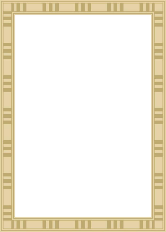 Vector square golden Egyptian ornament. Endless border, ancient Egypt frame