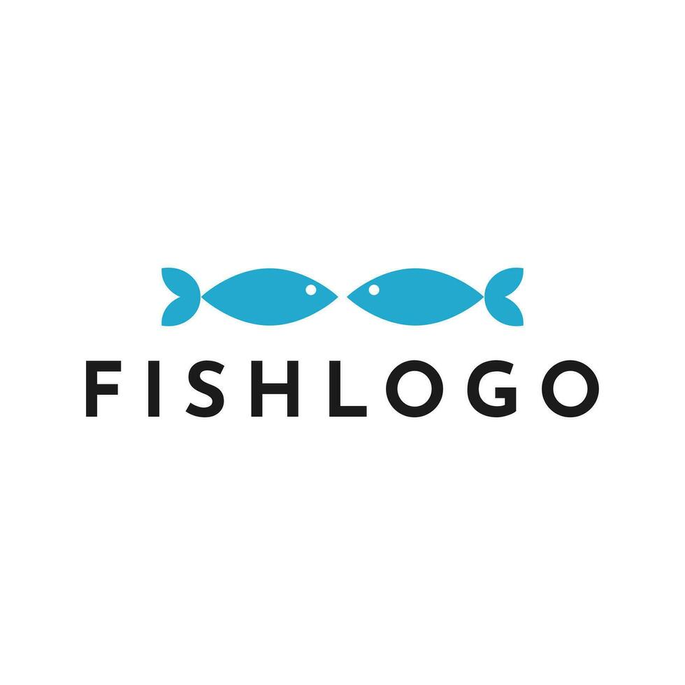 simple and modern fish logo design vector