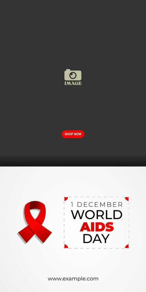 World Aids Day design. Illustration of awareness red ribbon and text for presentation design, background, banner, poster, social media. vector