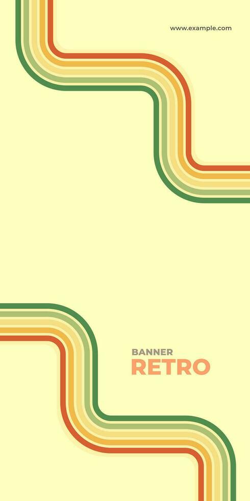 1970s retro wavy line art. Groovy colorful abstract design for background, poster, banner vector