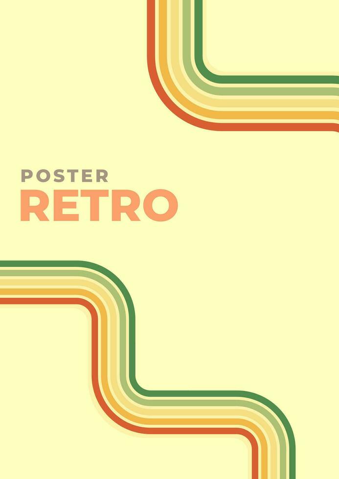 1970s retro wavy line art. Groovy colorful abstract design for background, poster, banner vector