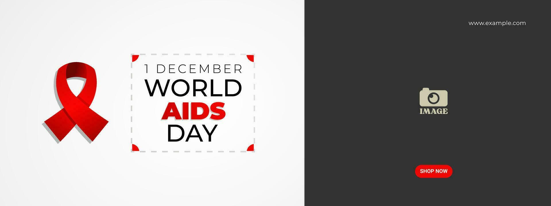 World Aids Day design. Illustration of awareness red ribbon and text for presentation design, background, banner, poster, social media. vector