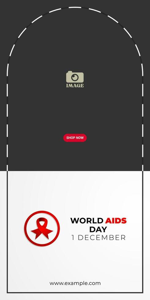 World Aids Day design. Illustration of awareness red ribbon and text for presentation design, background, banner, poster, social media. vector