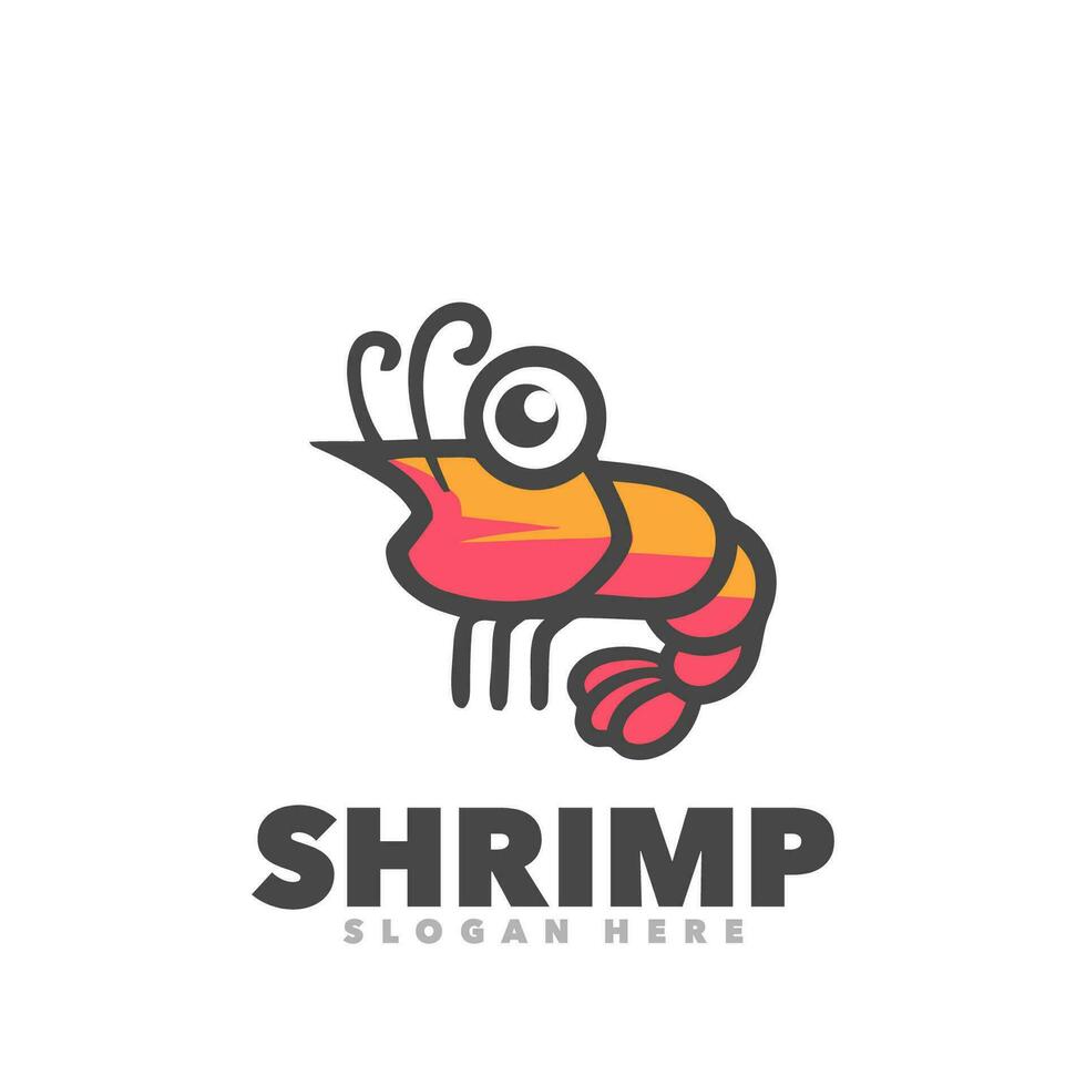Cute shrimp mascot logo vector