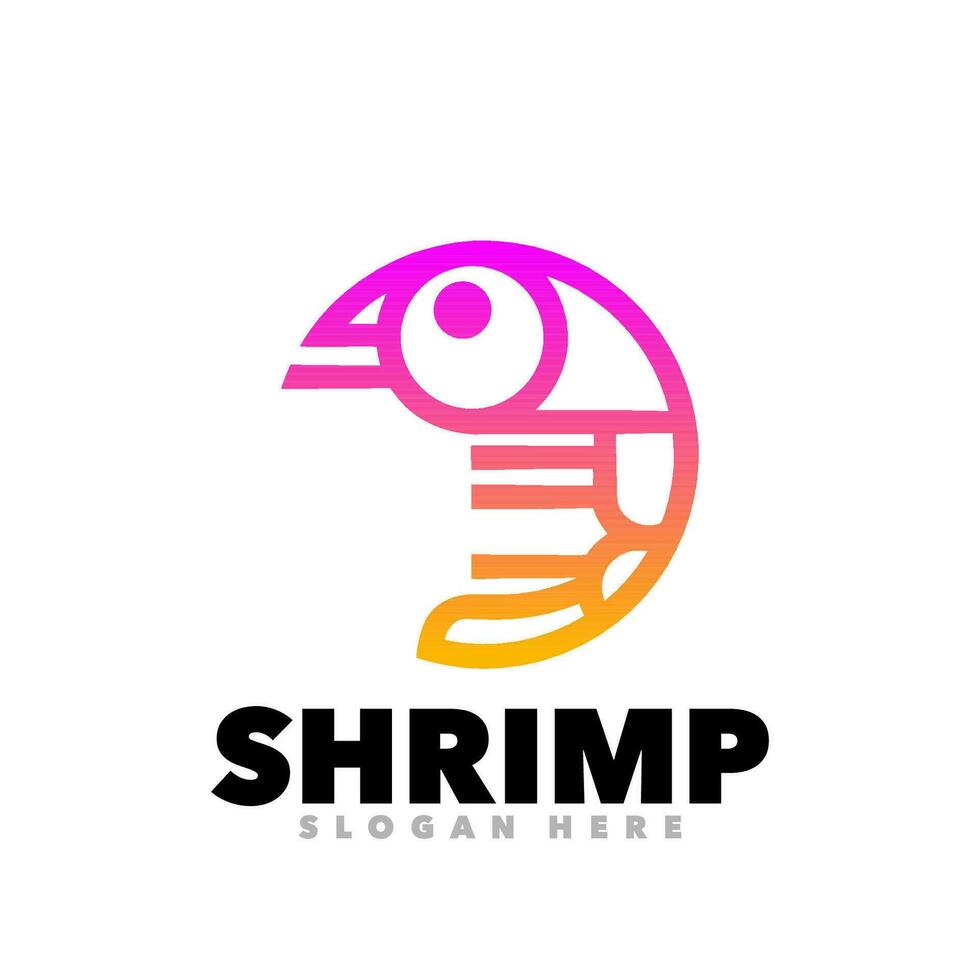 Shrimp line gradient vector