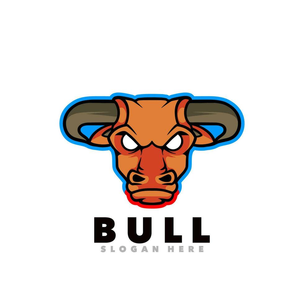 Bull head angry logo vector