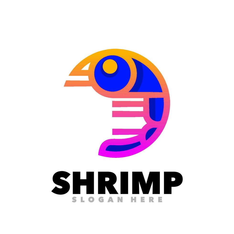 Shrimp gradient logo vector