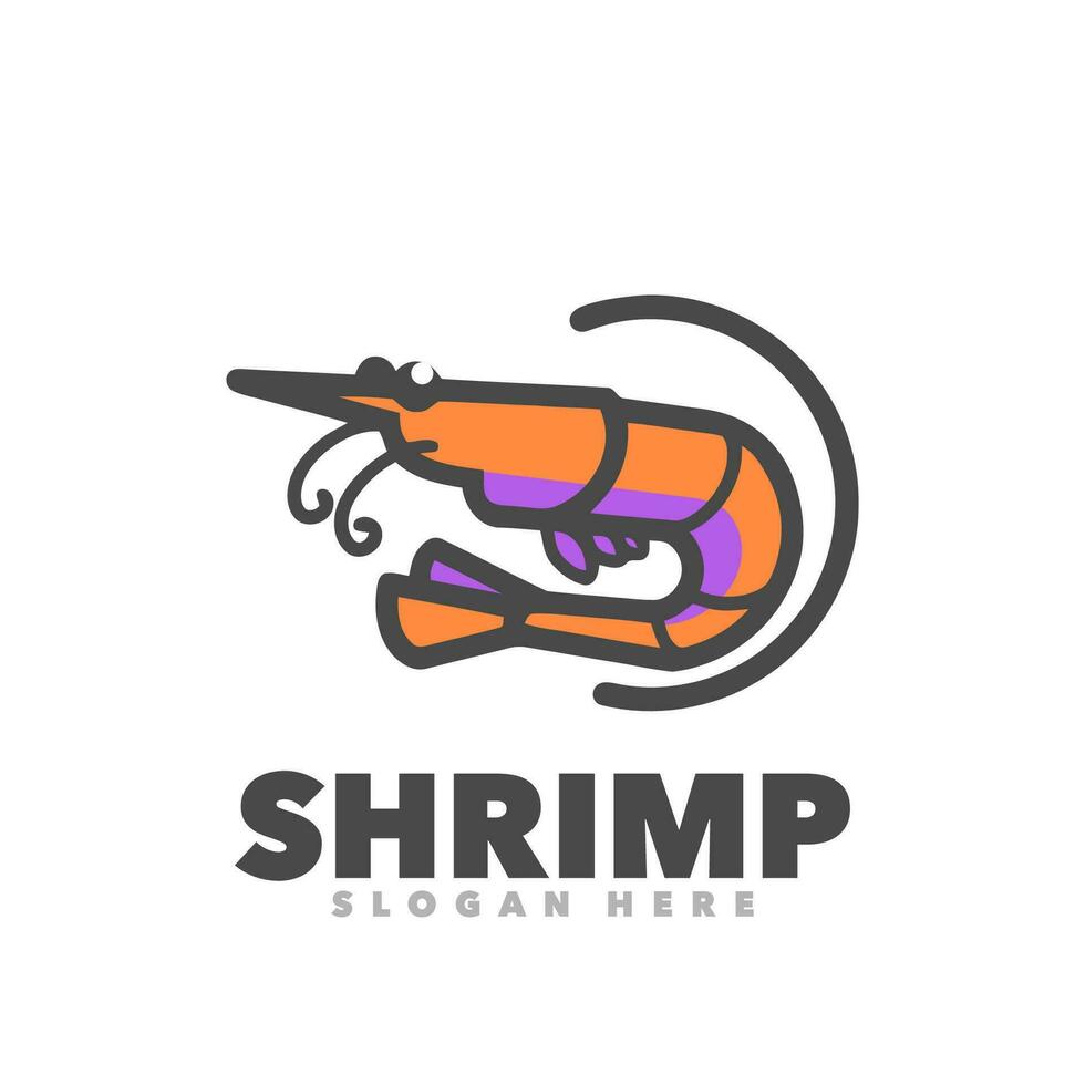 Shrimp simple logo vector