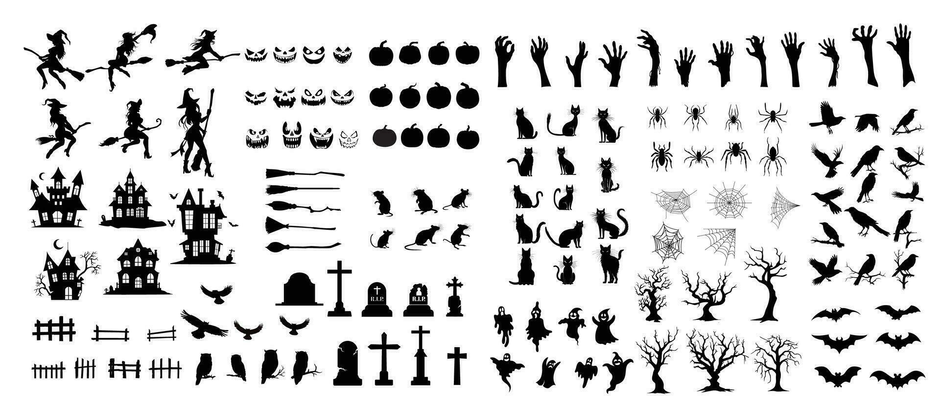 halloween silhouette icon vector