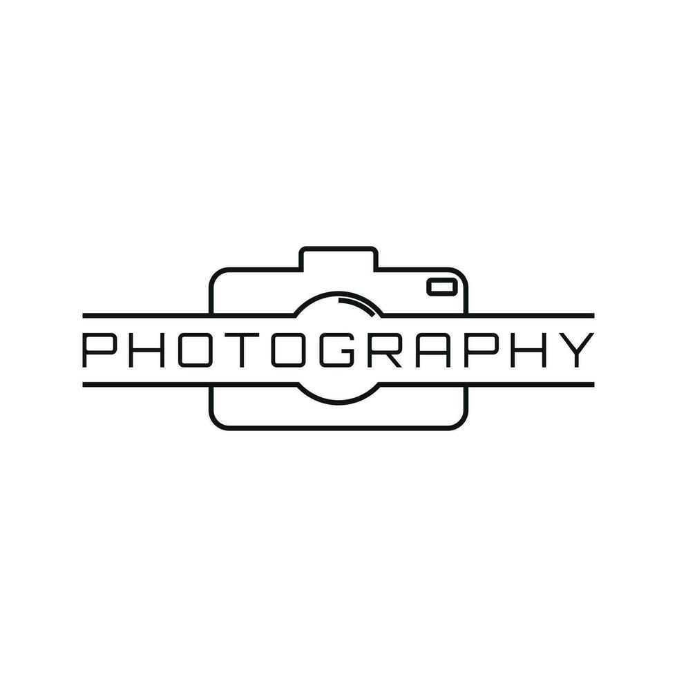 photography minimalist logo design template vector