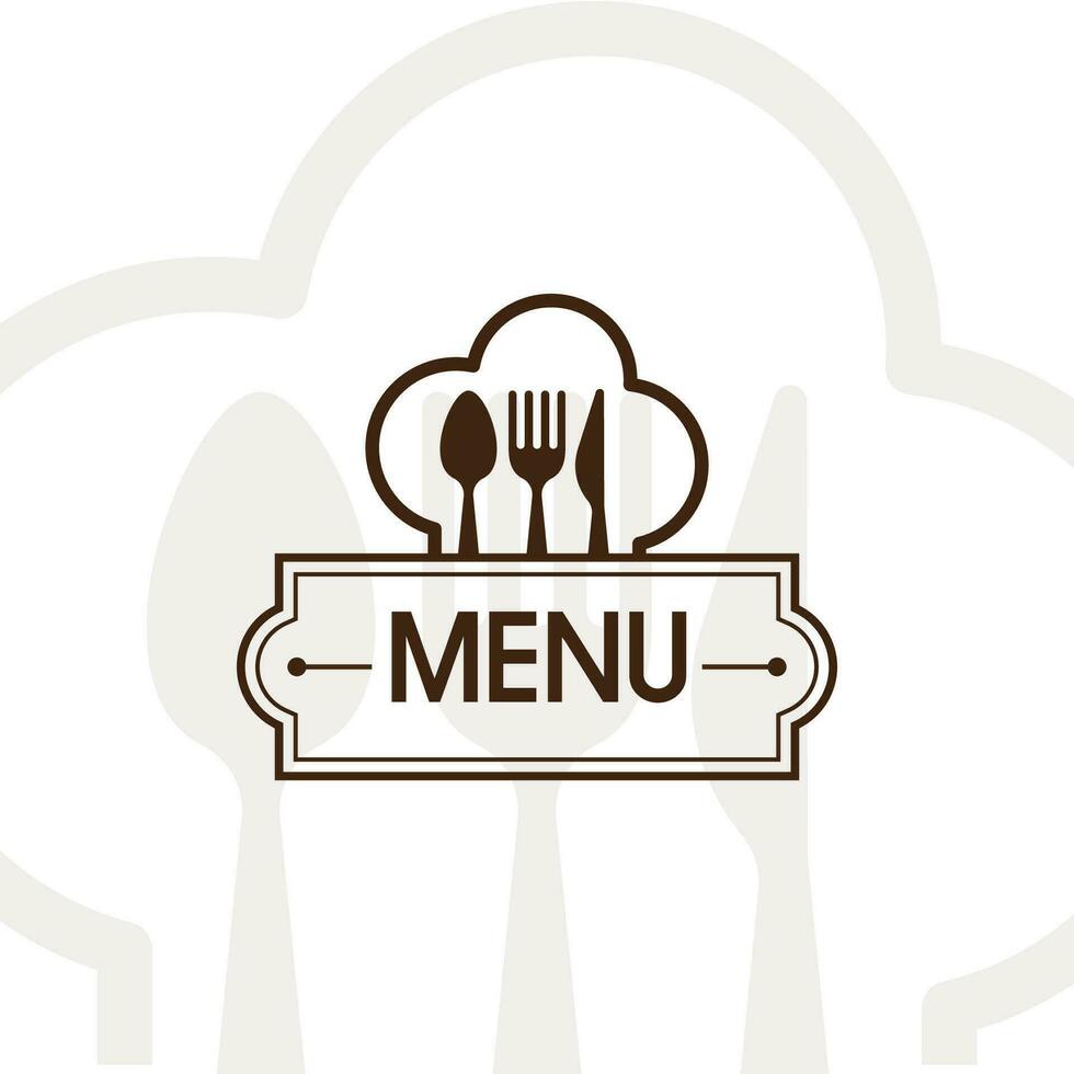cocina, logo de cocina. icono y etiqueta para el menú de diseño restaurante o cafetería. letras, ilustración vectorial de caligrafía vector