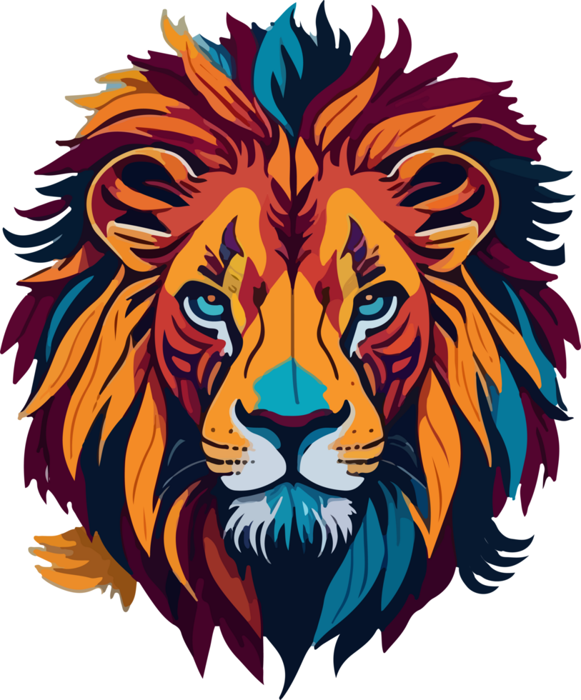 Colorful Lion Logo PNG Free with AI Generative