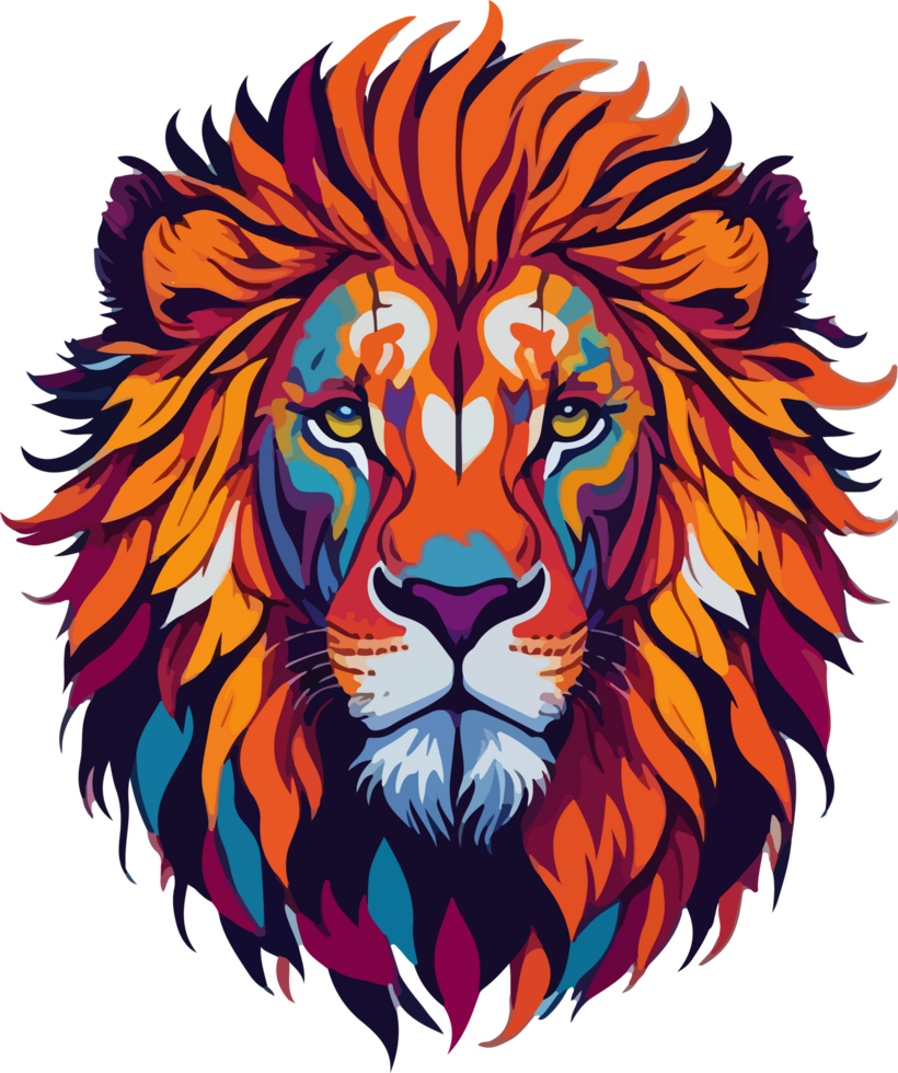 colorato Leone logo clipart ai generativo png