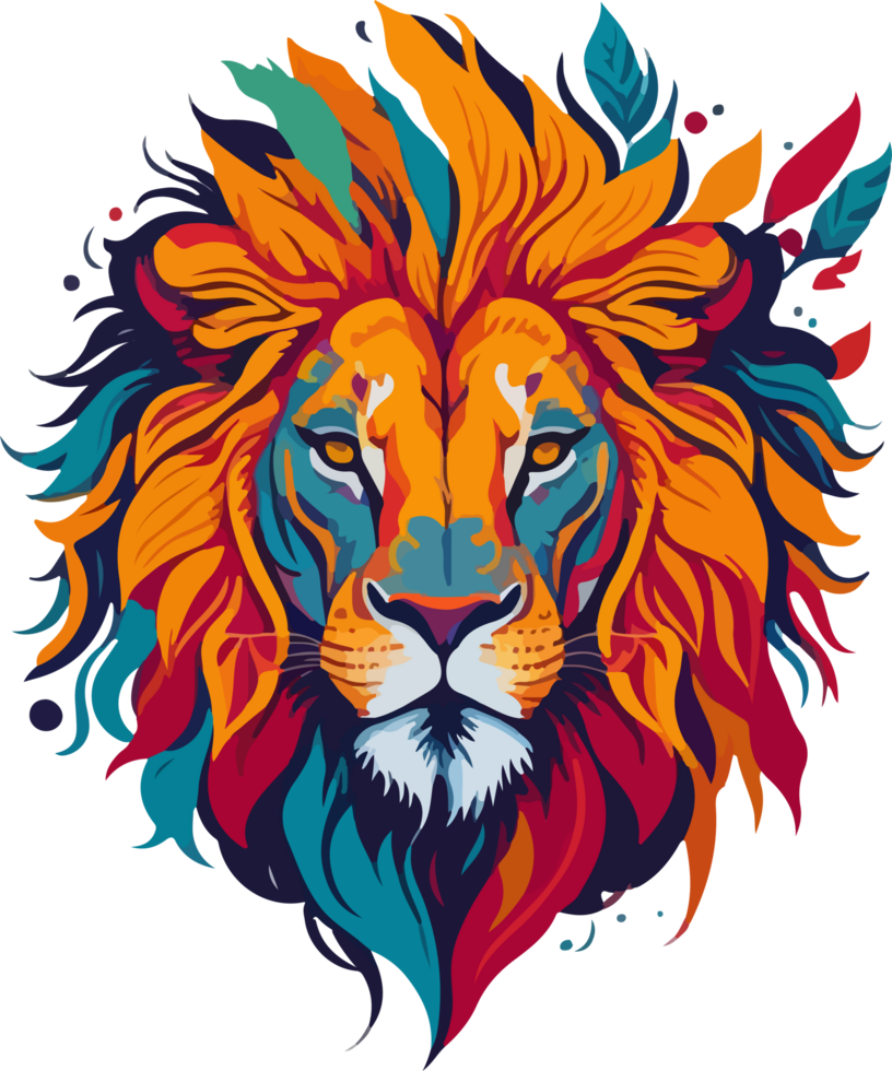 vistoso león logo ilustración con ai generativo png