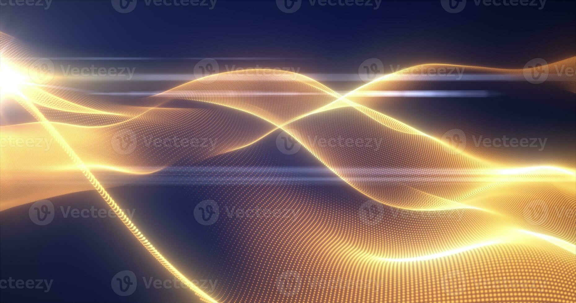 Orange yellow glowing magic waves from energy particles abstract background photo