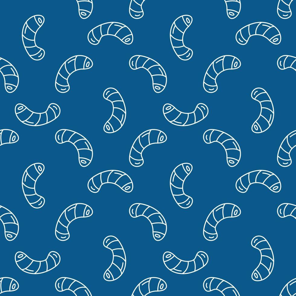 Bacteria or Microbe abstract vector concept blue outline seamless pattern