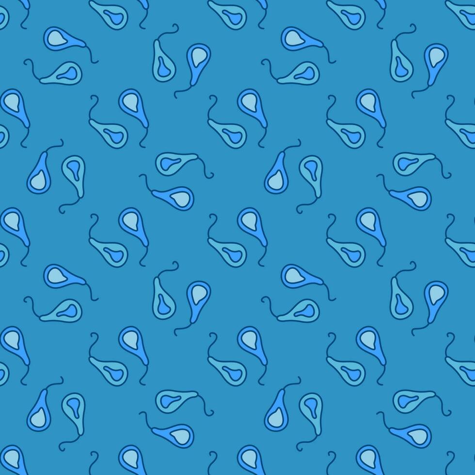 Prokaryote Pair vector Bacterium concept blue seamless pattern