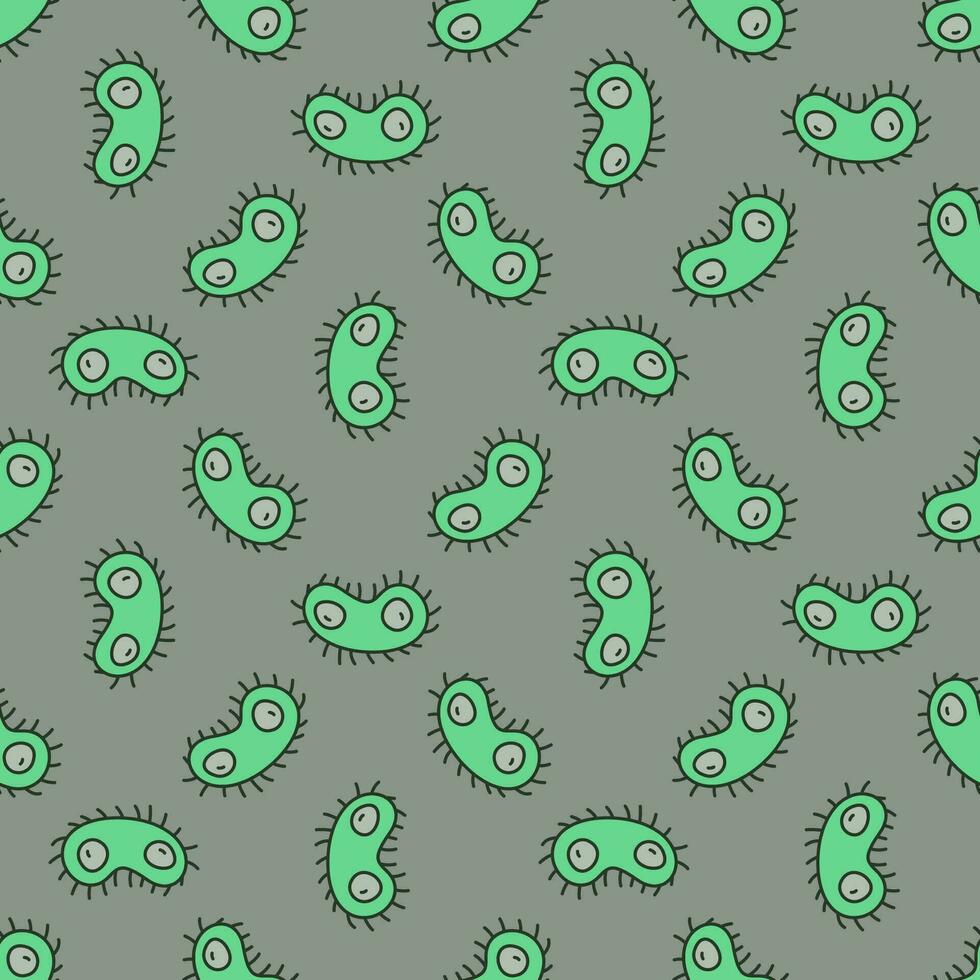 Dangerous Bacteria vector Genetics concept green modern seamless pattern