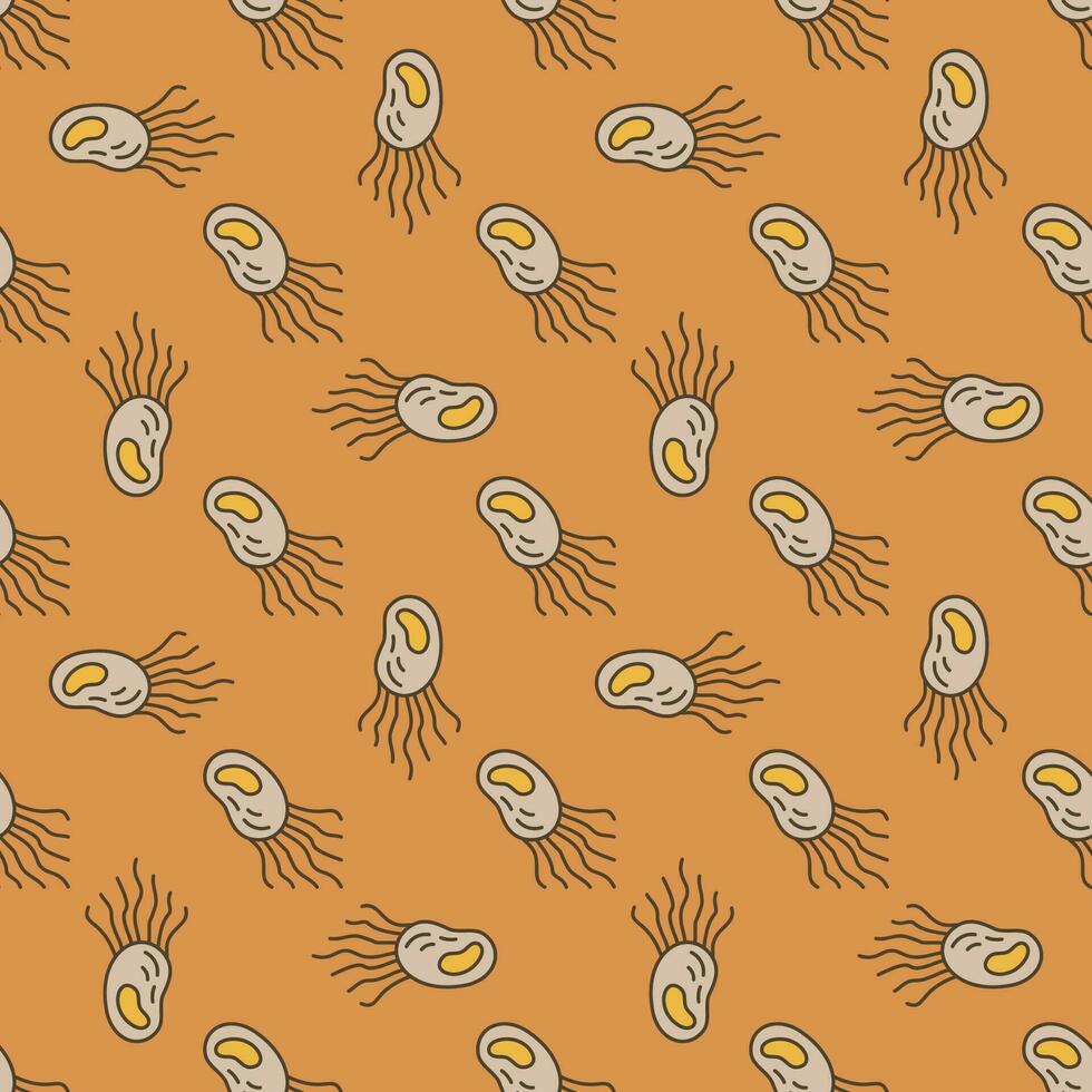 Prokaryote Microbe vector Microbiology colored seamless pattern