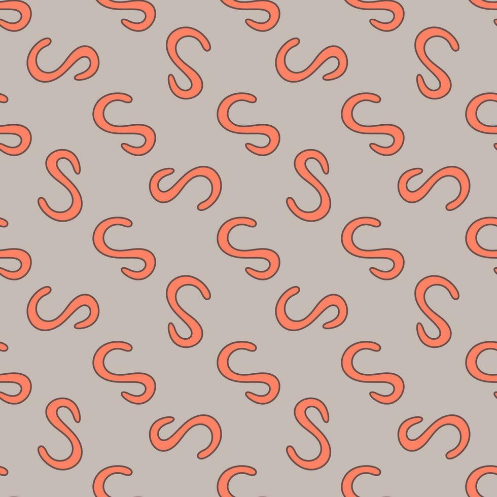 Spirilla Spiral Bacterium vector Science concept red seamless pattern