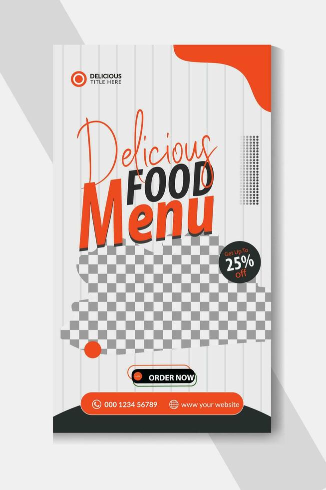 Super delicious fast food social media post template or food social media stories template design. vector