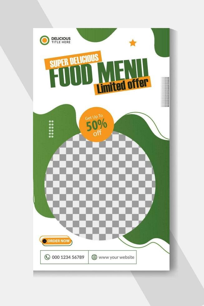 Super delicious fast food social media post template and food story menu restaurant social media post. vector