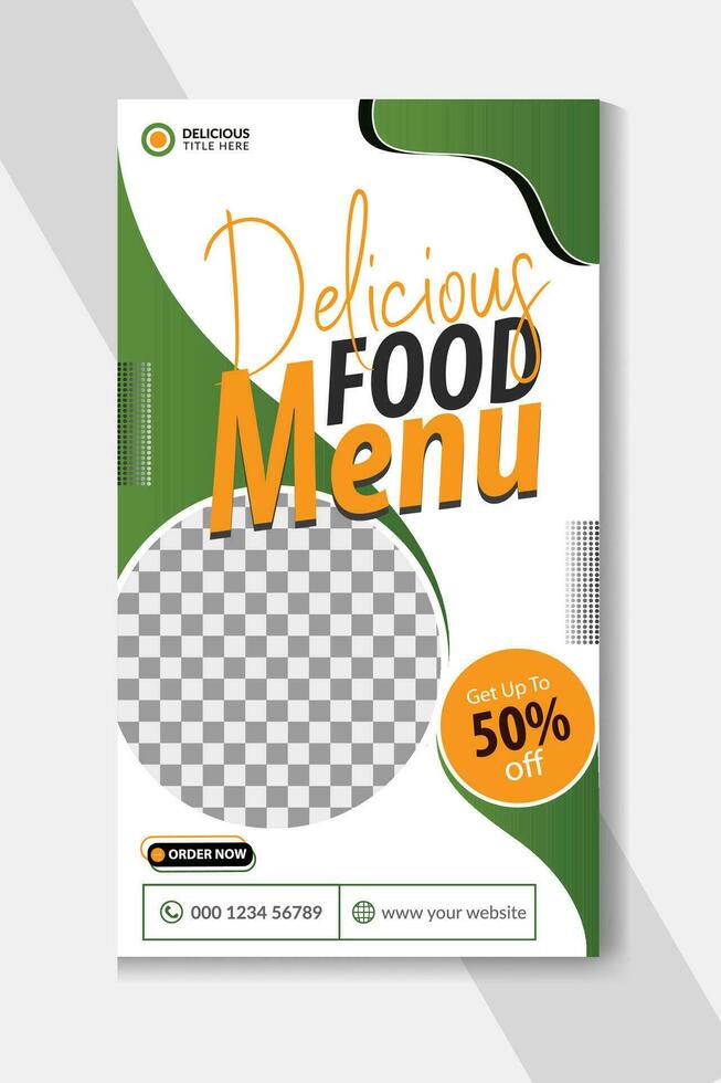 Super delicious fast food social media post template. food social media stories template design. food promotional offers social media story design vector
