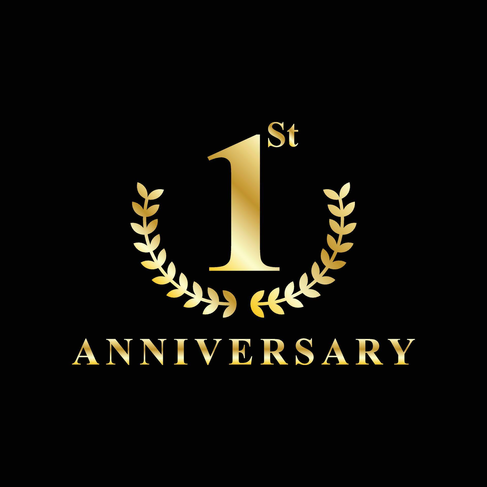 1st Anniversary Gold Element Logo Design Vector Template 28651392