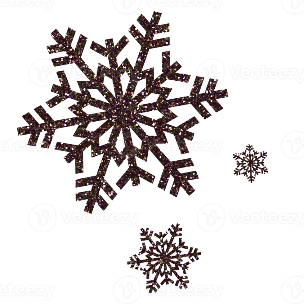 Glitter black snowflake . Snowflake icon. Design for decorating,background, wallpaper, illustration, fabric, clothing. png