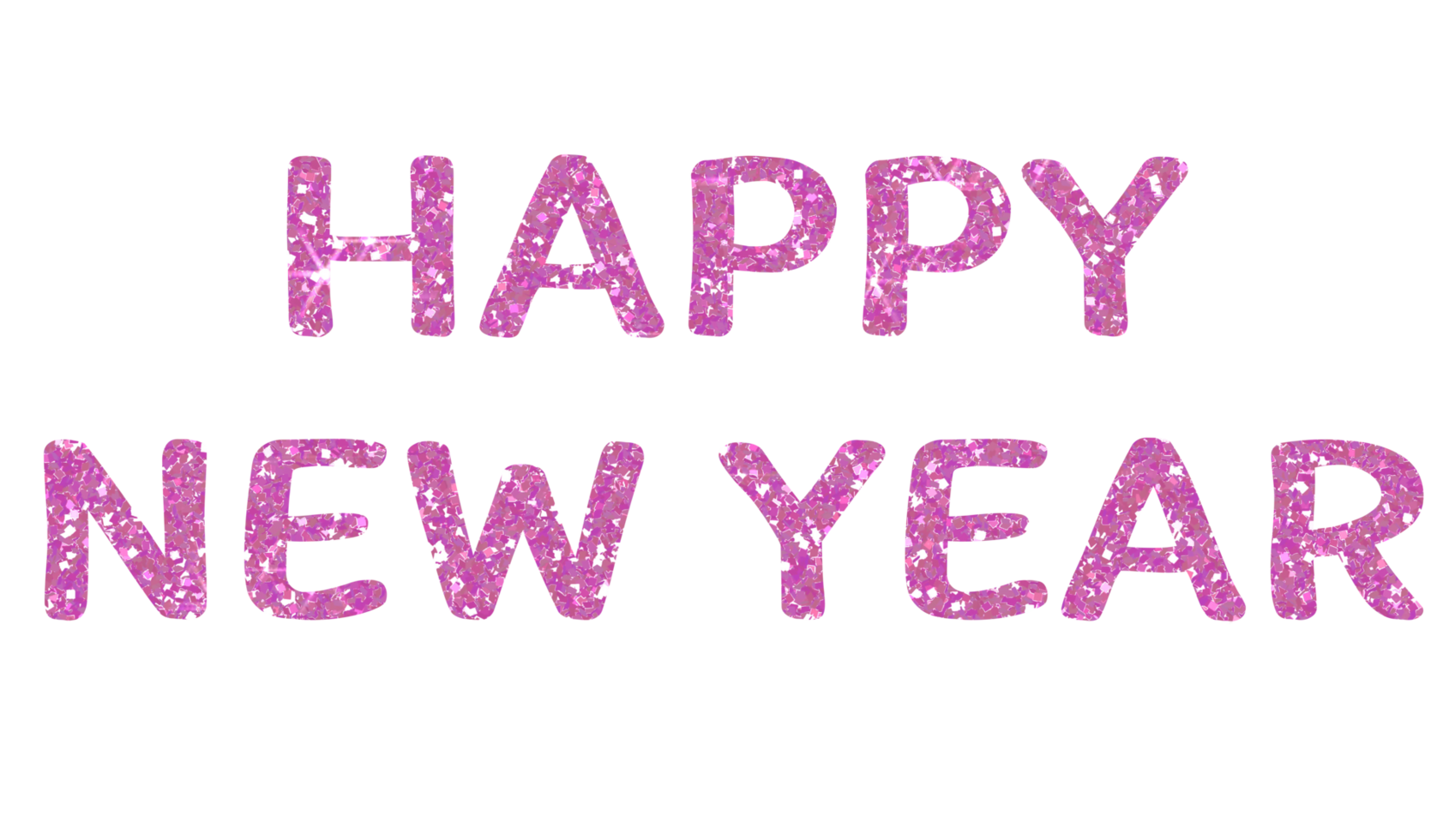 Pink glitter text happy new year.HAPPY NEW YEAR. Design for decorating, background, wallpaper, illustration. png
