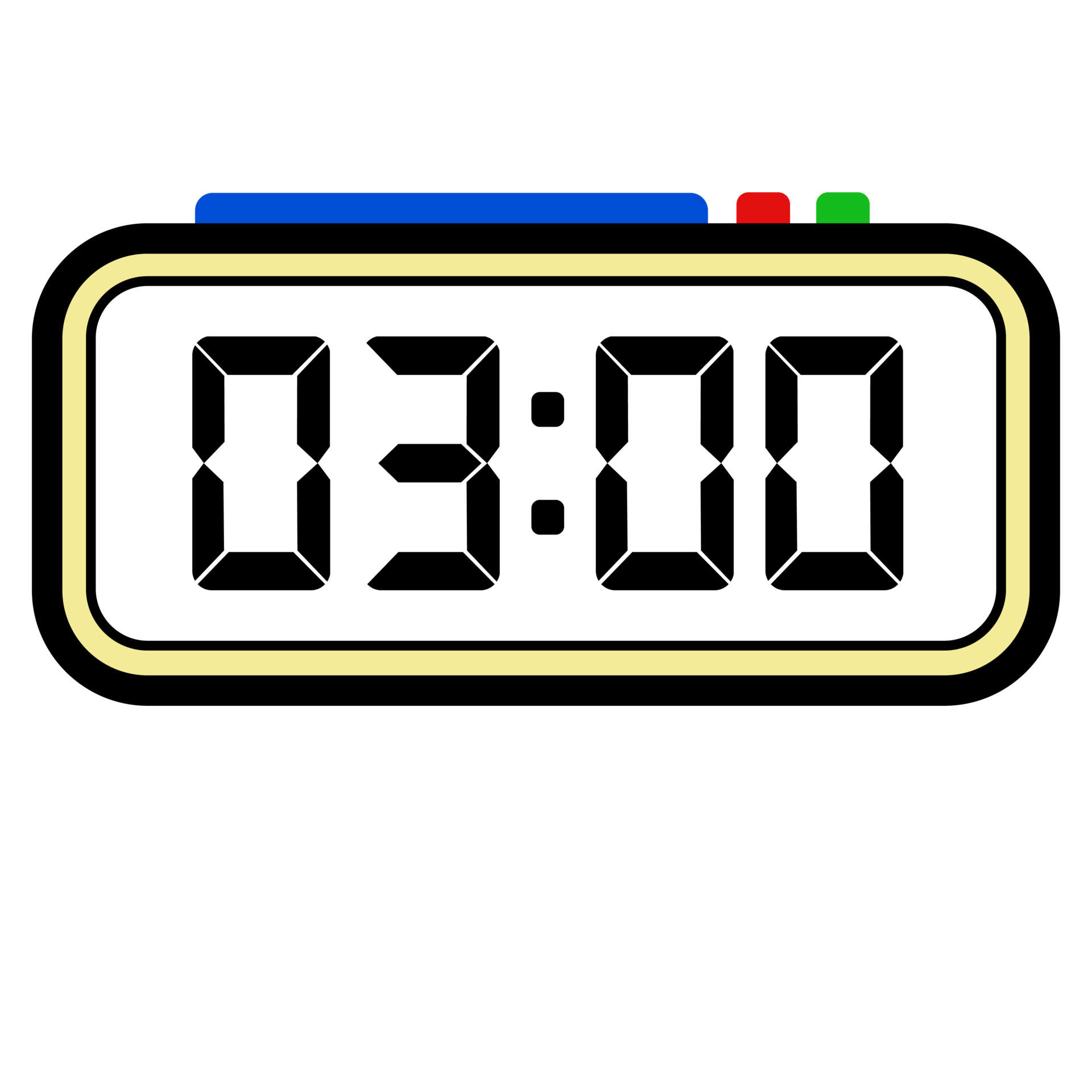 Digital Clock Time Show 3.00, Clock Show 24 hours, Time Illustration