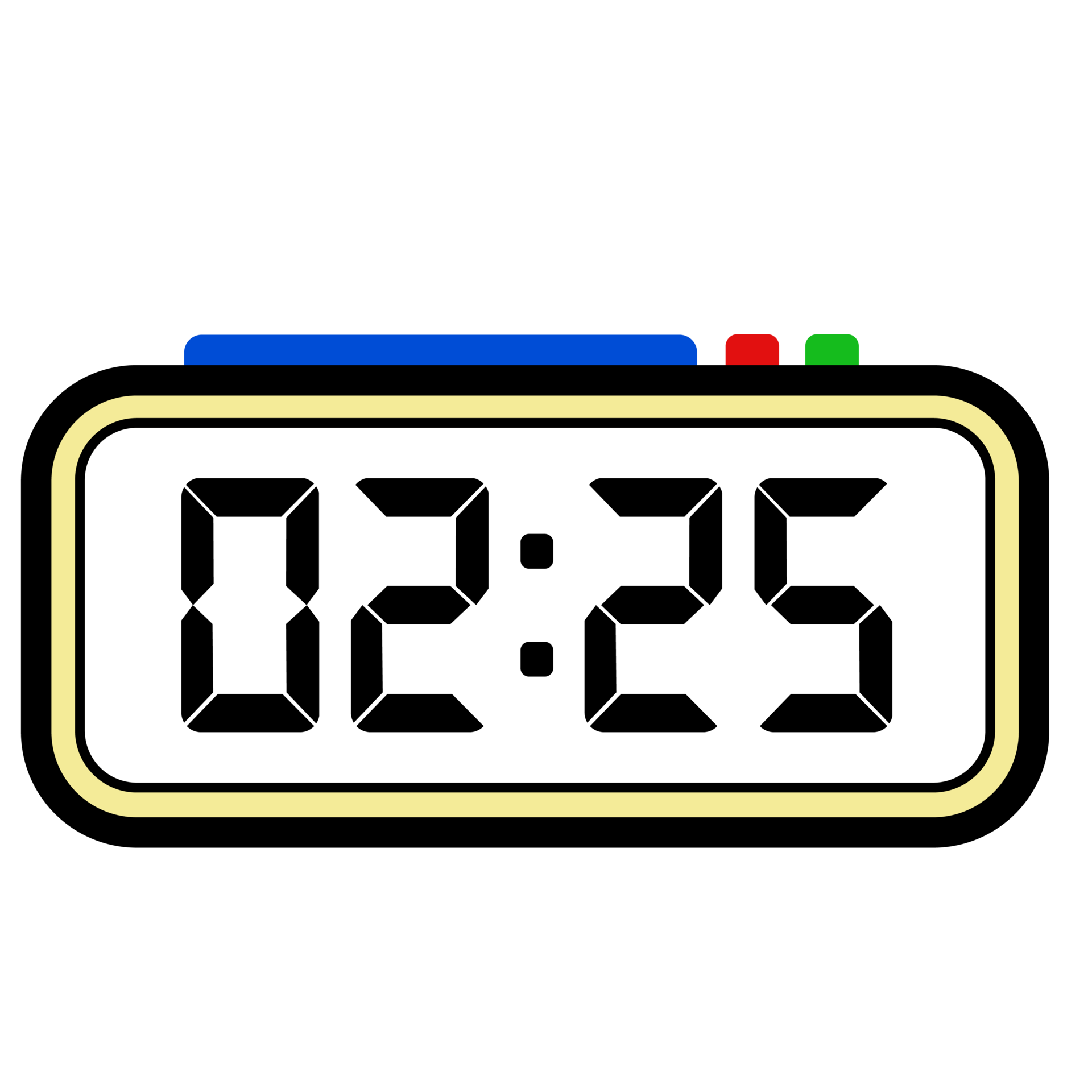 Digital Clock Time Show 2.25, Clock 24 Hours Illustration, Time