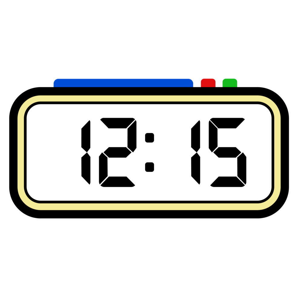 Digital Clock Time Show 12.15, Clock 24 Hours Illustration, Time