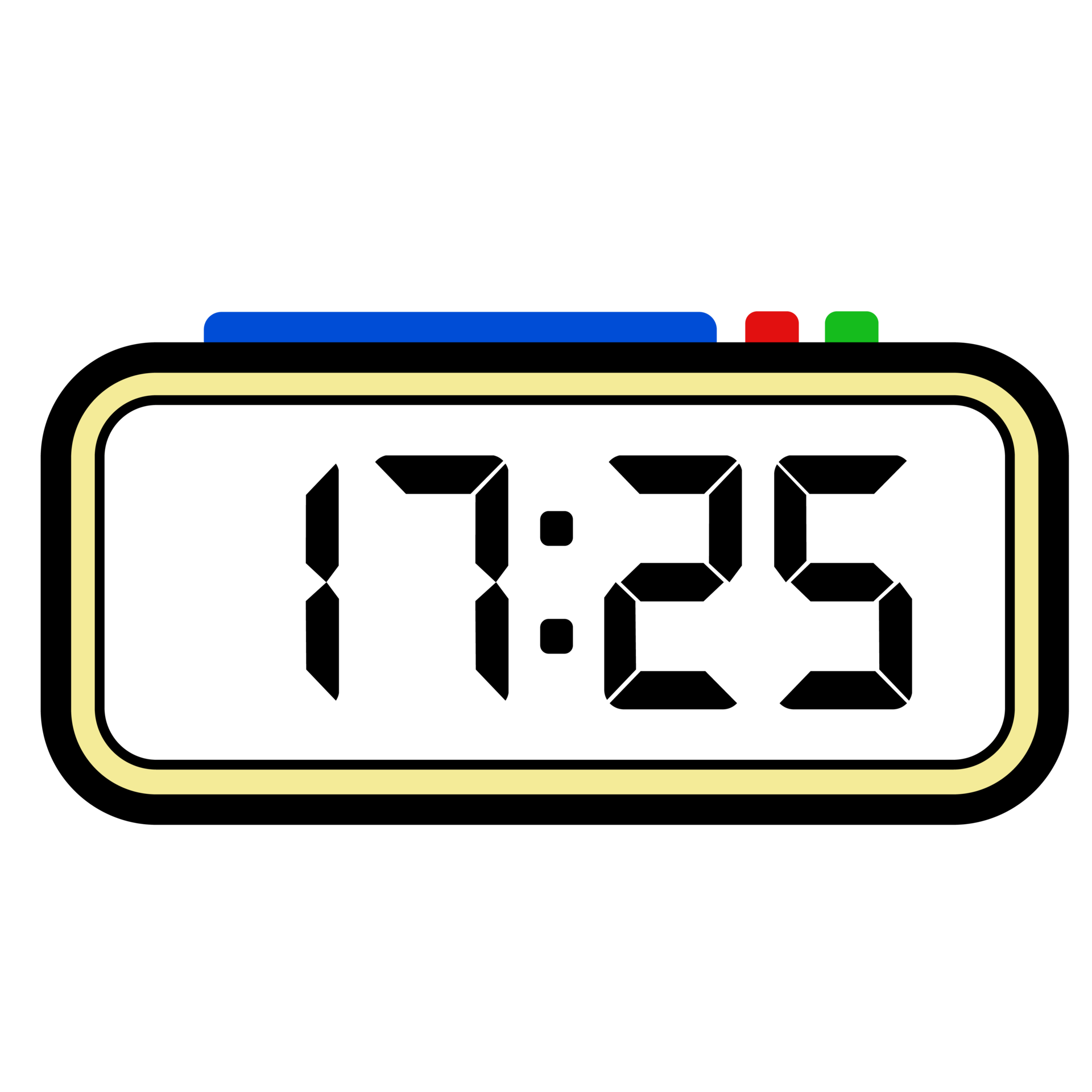 Digital Clock Time Show 17.25, Clock 24 Hours Illustration, Time