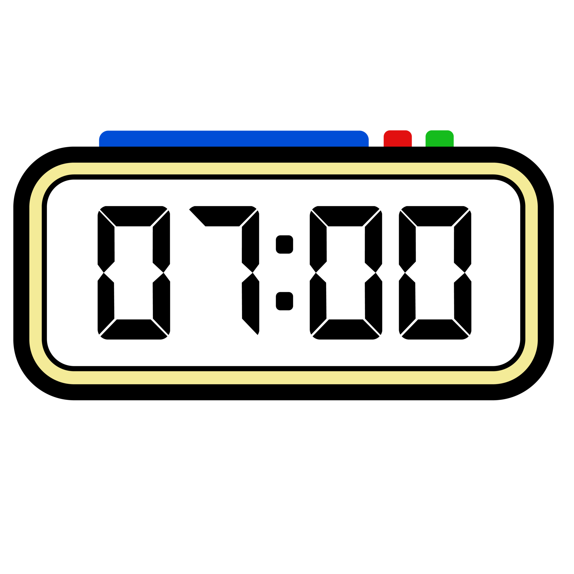 Digital Clock Time Show 7.00, Clock 24 Hours Illustration, Time Illustration 28651623 PNG