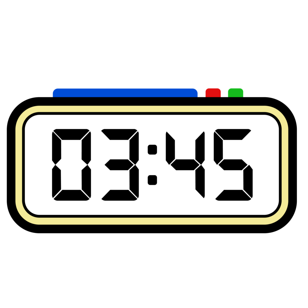 Digital Clock Time Show 3.45, Clock 24 Hours Illustration, Time Illustration png